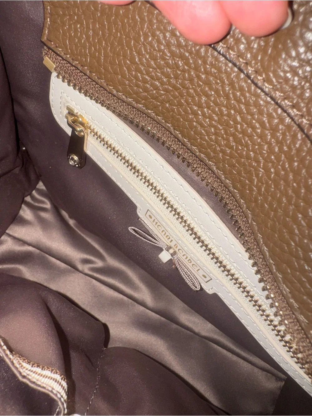 Henri Bendel Convertible Rivingtin Mini Tote in Brown Pebbled Leath…